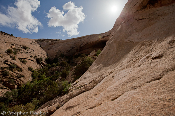 The climb up to fishmouth cave