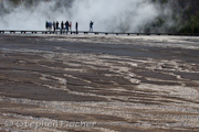 Tourists among the geysers