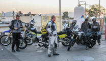 Toby and his Africa Twin fueling up at the border