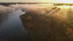 Foggy morning journey over the American River Parkway II