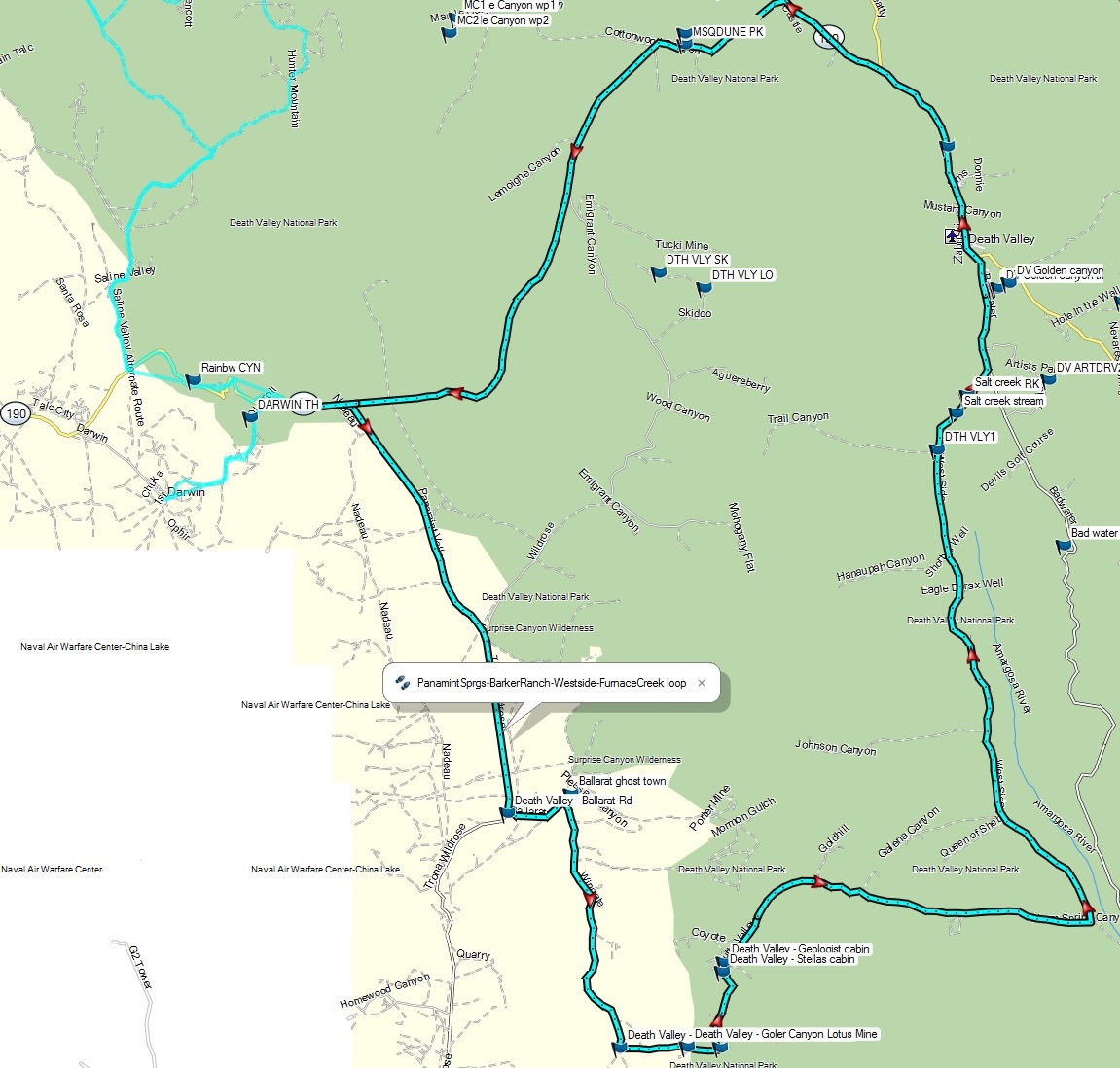 Panamint Springs - Mengel Pass dual sport loop