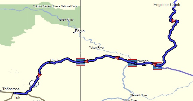 Alaska-Canada route map