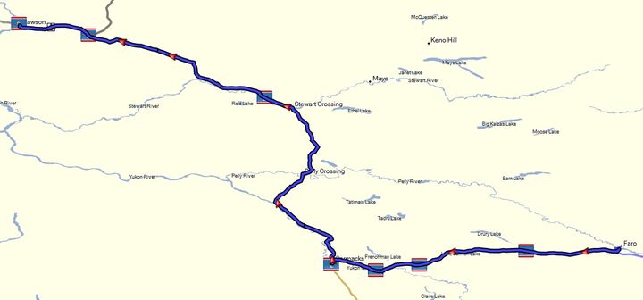 Alaska-Canada route map