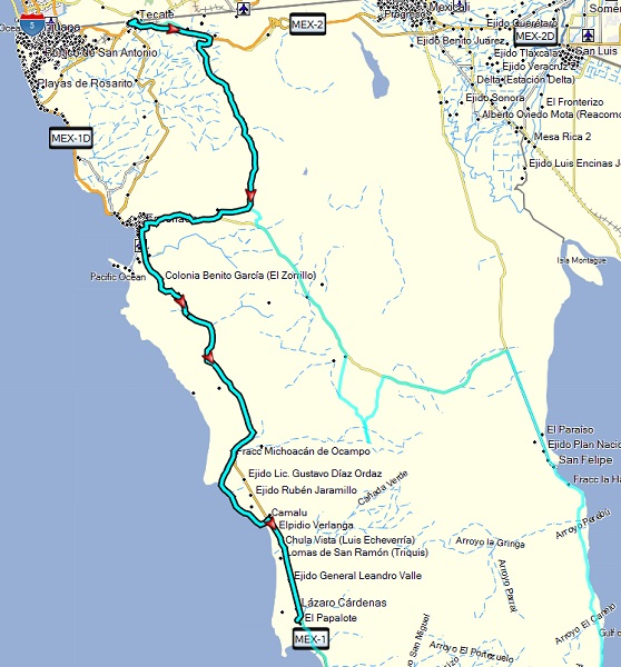 Baja route map