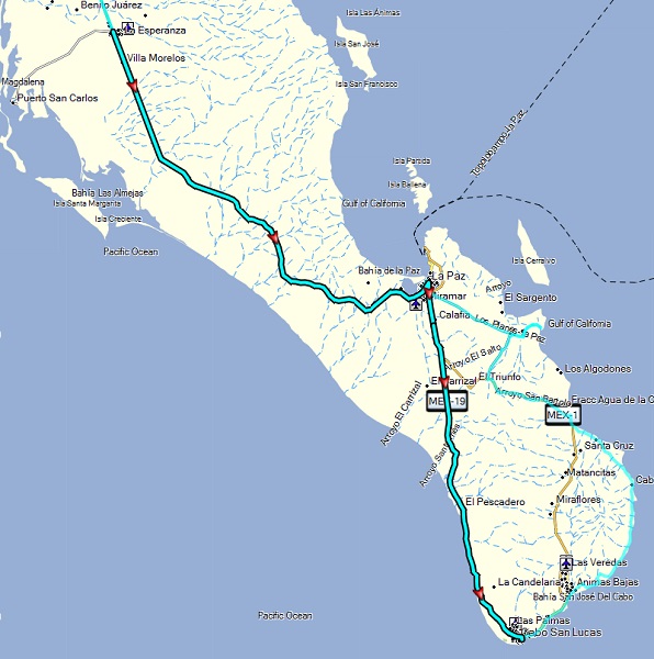 Baja route map