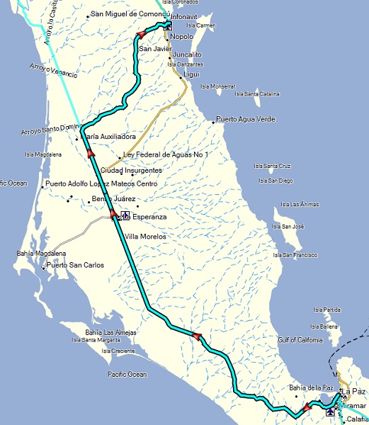 Baja route map day 6