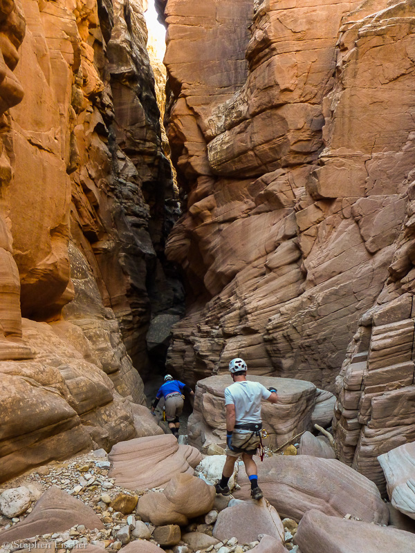 Descent into the chute