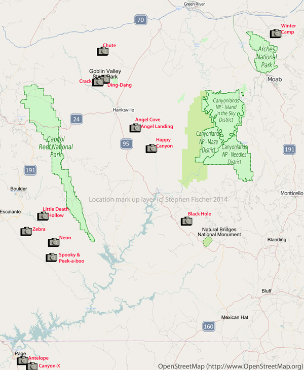 Map of southern Utah