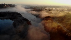 American River Parkway on a foggy morning