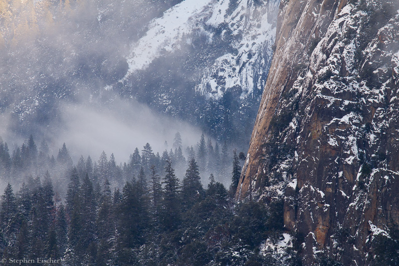 Snowy granite